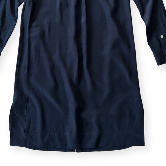 Diane Von Furstenberg Marianna Navy Silk Shirt Dress, Size 2 - Picture 9 of 13